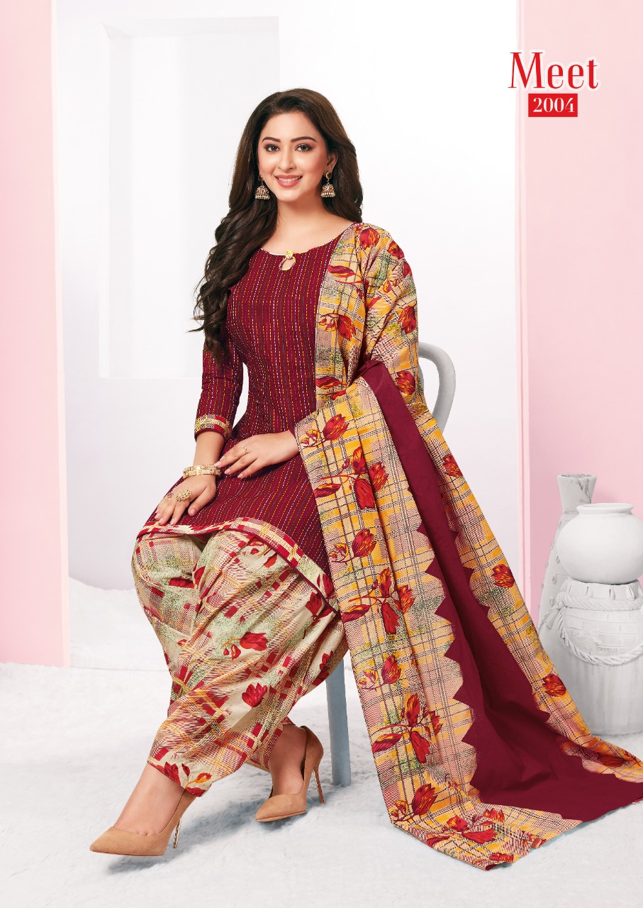 Navkar Presents Meet  Vol 2 Ready Made  Printed Dress Material