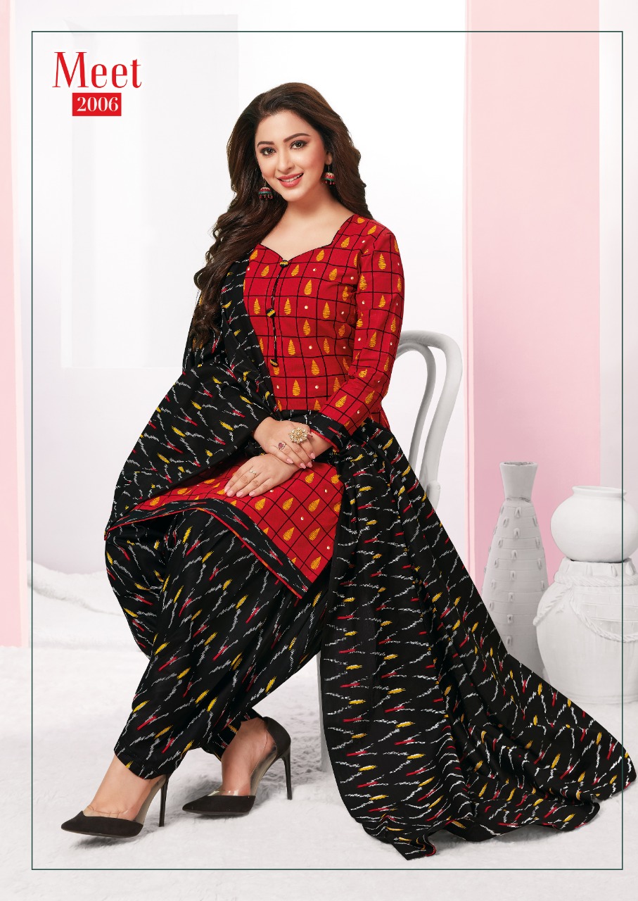Navkar Presents Meet  Vol 2 Ready Made  Printed Dress Material