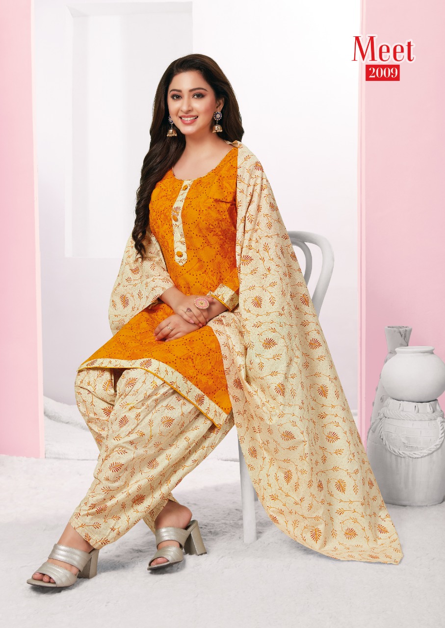 Navkar Presents Meet  Vol 2 Ready Made  Printed Dress Material