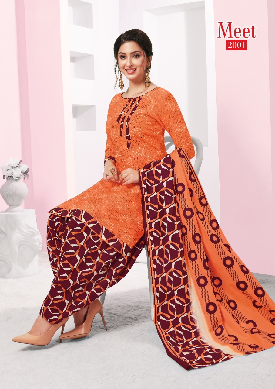 Navkar Presents Meet  Vol 2 Ready Made  Printed Dress Material