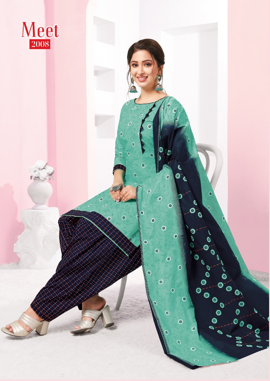Navkar Presents Meet  Vol 2 Ready Made  Printed Dress Material