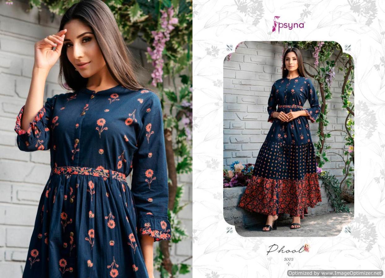Psyna Presents Phool Vol 3 Gown Style Kurti Collection