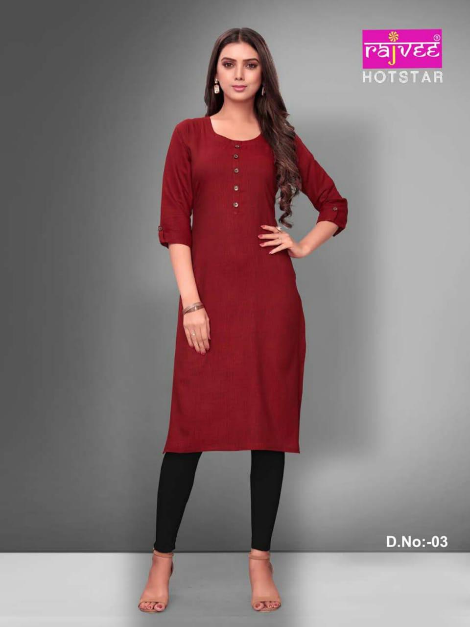 Rajvee Presents Hotstar Casual Wear Kurti Collection