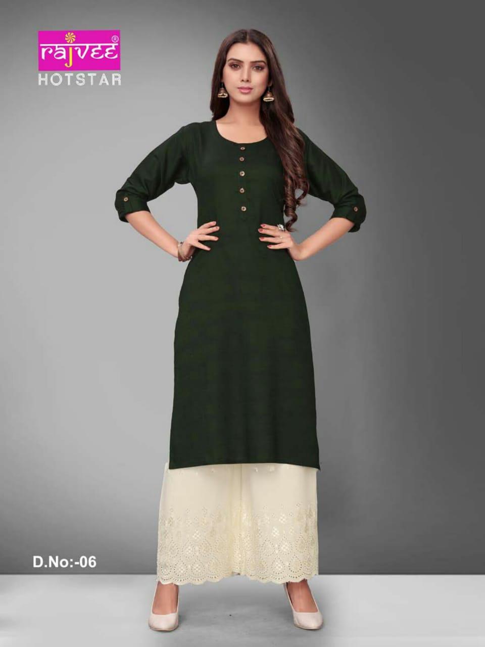 Rajvee Presents Hotstar Casual Wear Kurti Collection