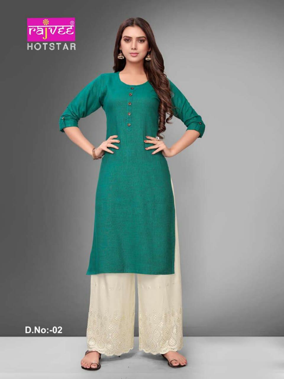 Rajvee Presents Hotstar Casual Wear Kurti Collection