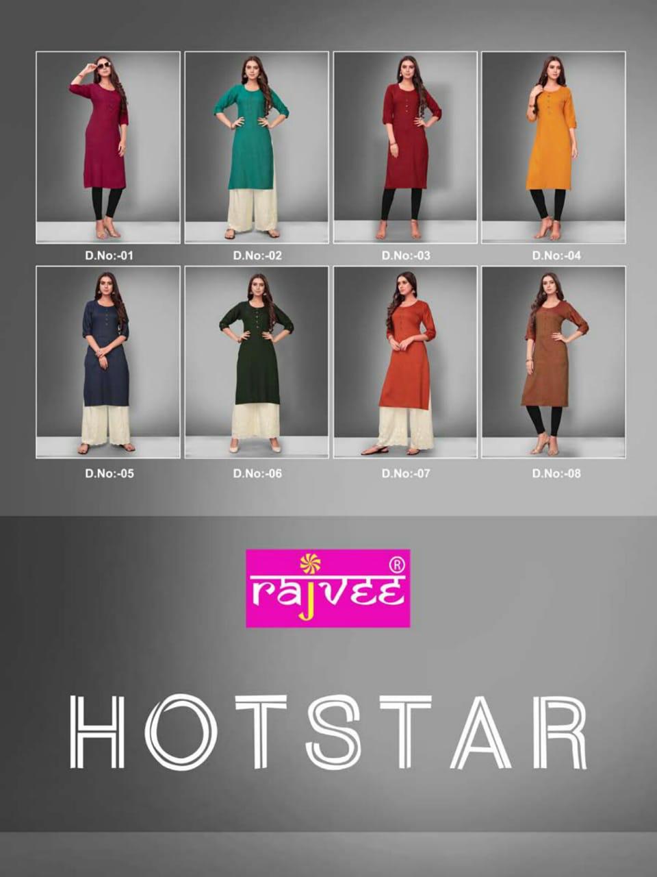 Rajvee Presents Hotstar Casual Wear Kurti Collection