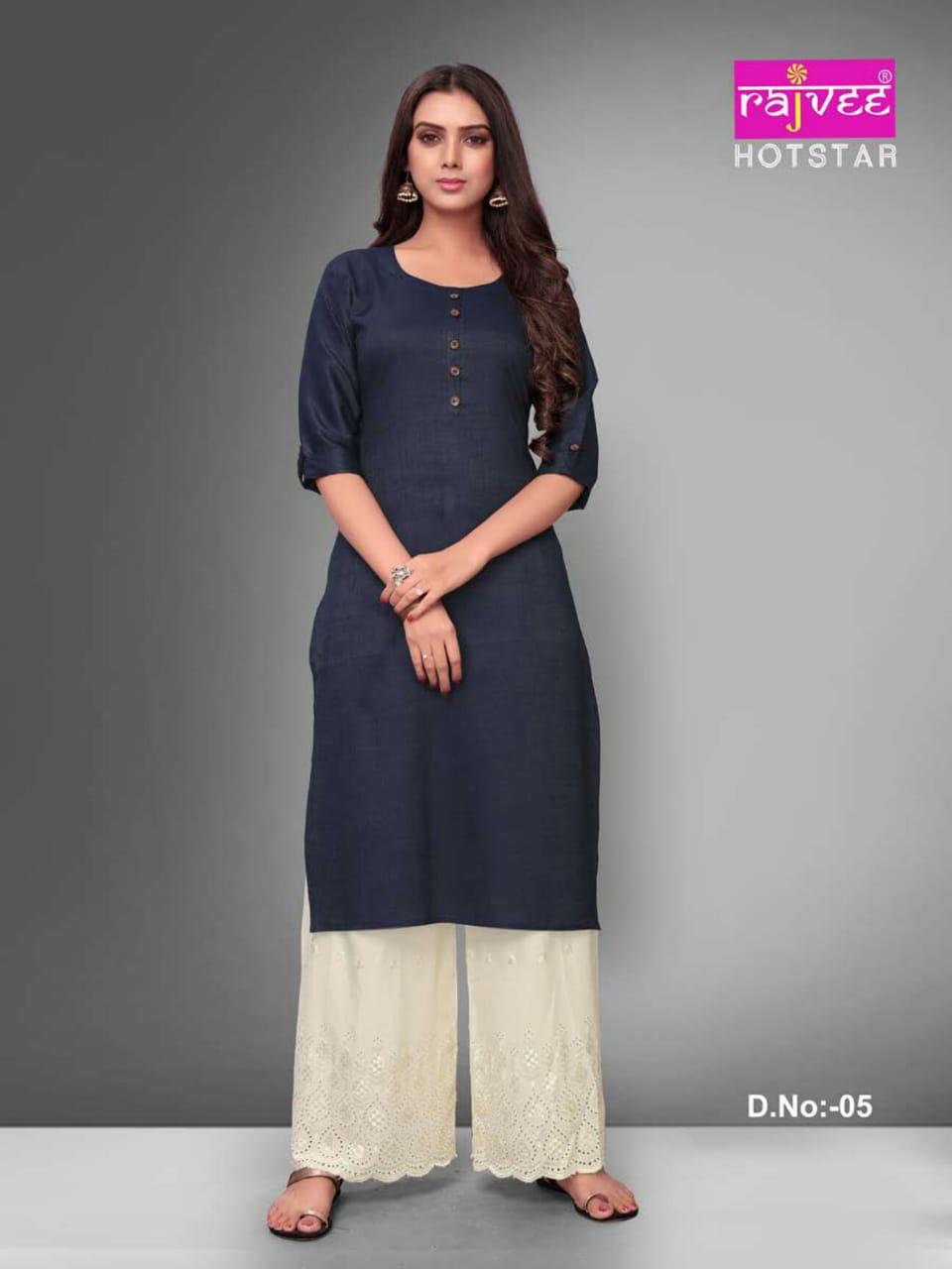 Rajvee Presents Hotstar Casual Wear Kurti Collection