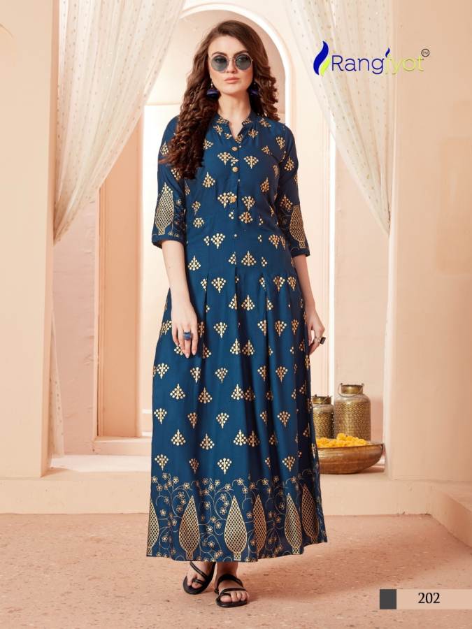 Rangjyot Presents Sehnaaz Vol 2 Printed Long Kurti Collection