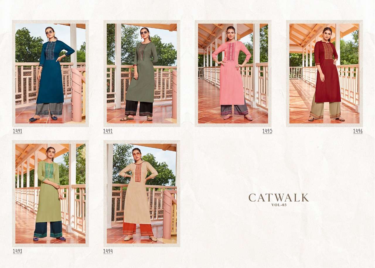 Rangoon  Presents Catwalk  Vol 3 Kurti With Bottom
