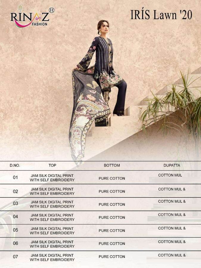 Rinaz Presents  Iris Lwn 2020  Pakistani Suits Collection