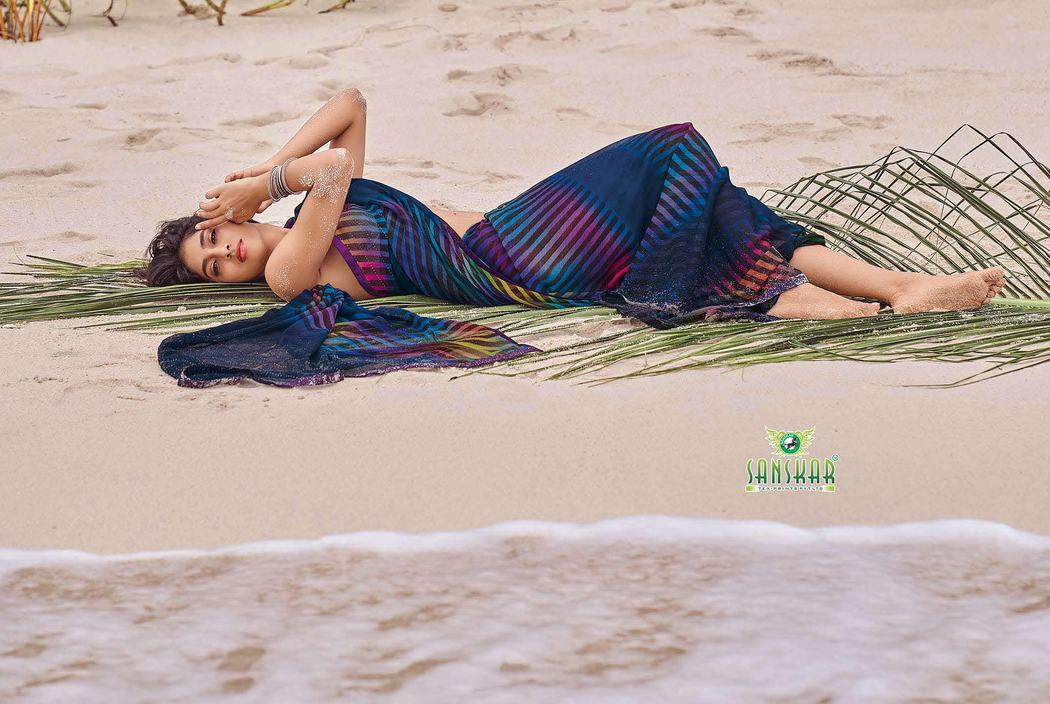 Sanskar Presents Instagram 2 Printed Georgette Running Wear Saree Collection