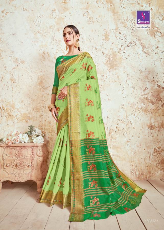 Shangrila Presents Nidhi Silk Designer Crystal Silk Saree Collection