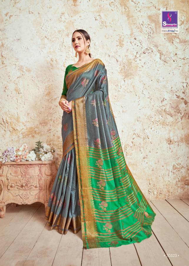 Shangrila Presents Nidhi Silk Designer Crystal Silk Saree Collection