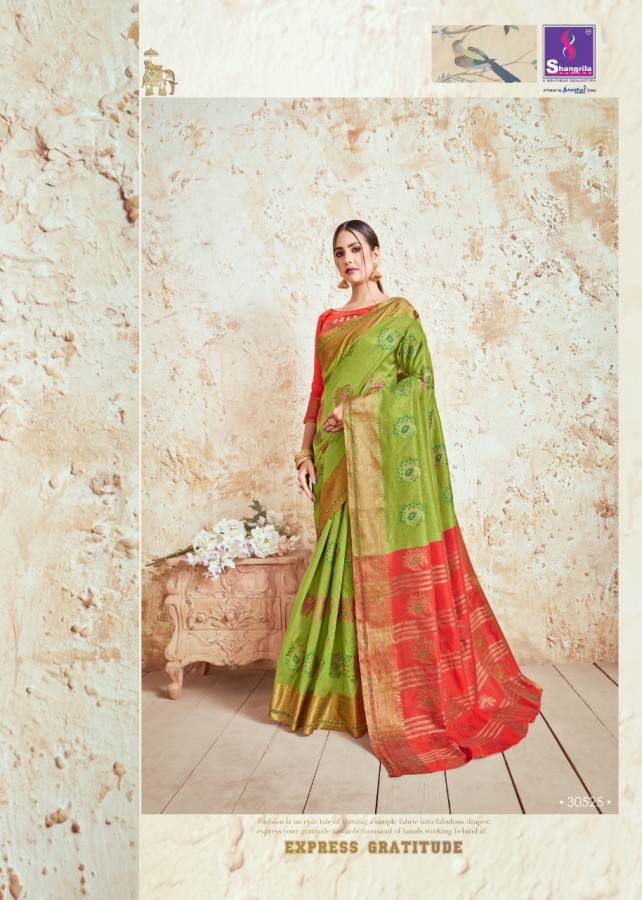 Shangrila Presents Nidhi Silk Designer Crystal Silk Saree Collection