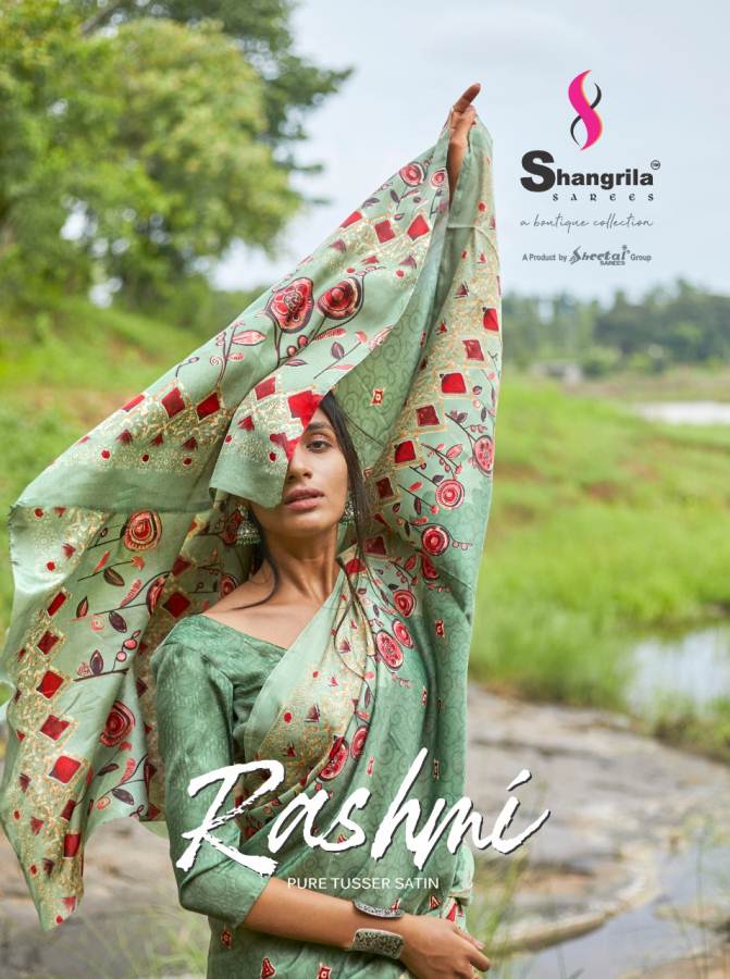 Shangrila Presents Rashmi Digital Printed Satin Georgette Saree