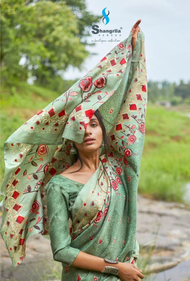 Shangrila Presents Rashmi Digital Printed Satin Georgette Saree