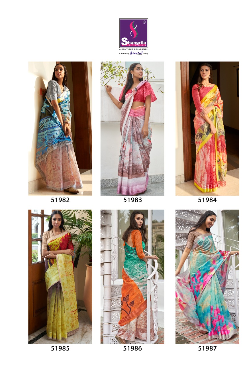 Shangrila Presents Sabya  Printed  Saree Collection