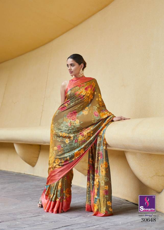 Shangrila Presents Sonam Silk Soft Satin Silk Digital Printed Saree Collection