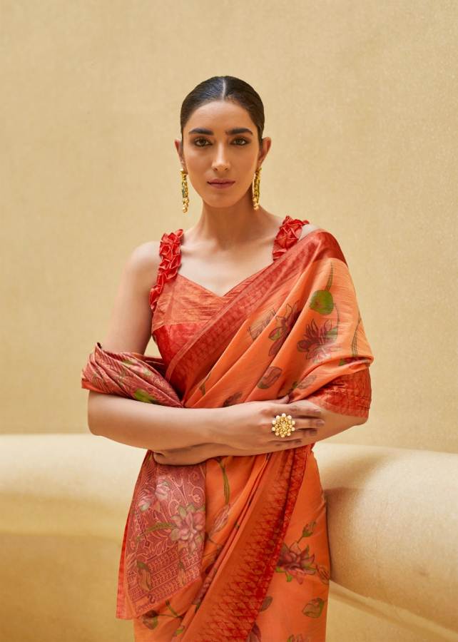 Shangrila Presents Sonam Silk Soft Satin Silk Digital Printed Saree Collection
