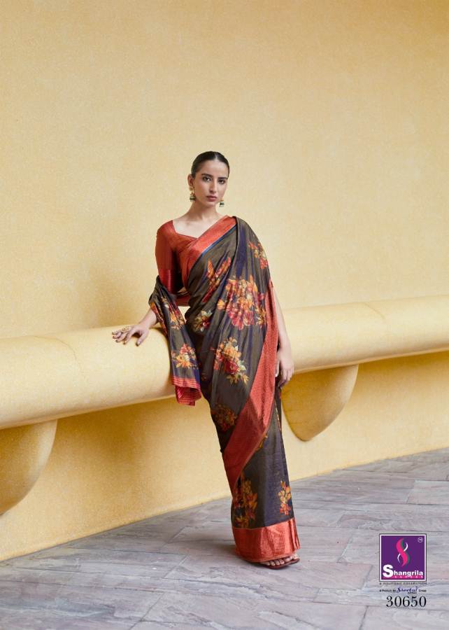 Shangrila Presents Sonam Silk Soft Satin Silk Digital Printed Saree Collection