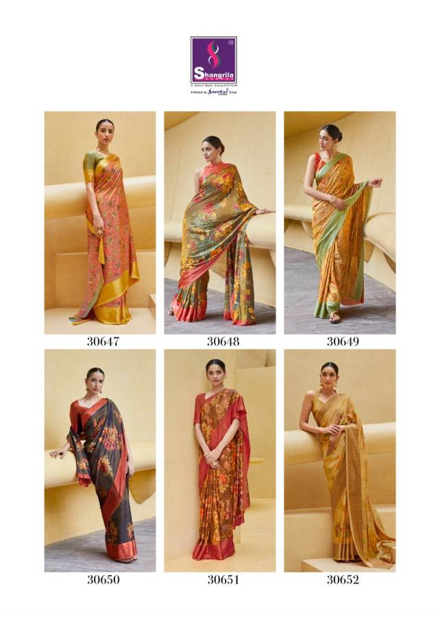 Shangrila Presents Sonam Silk Soft Satin Silk Digital Printed Saree Collection