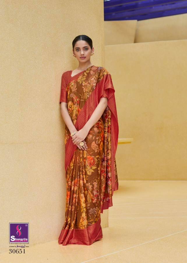 Shangrila Presents Sonam Silk Soft Satin Silk Digital Printed Saree Collection