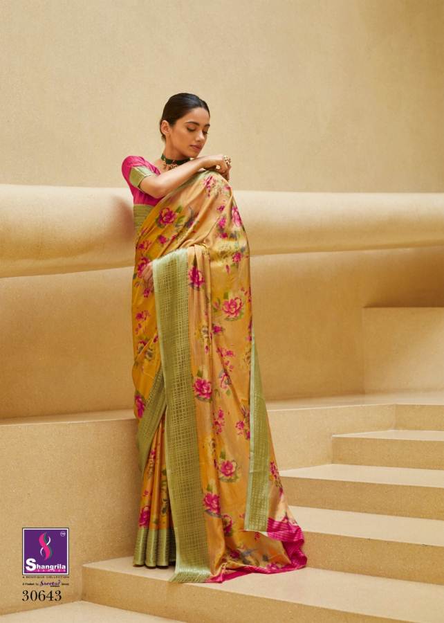 Shangrila Presents Sonam Silk Soft Satin Silk Digital Printed Saree Collection