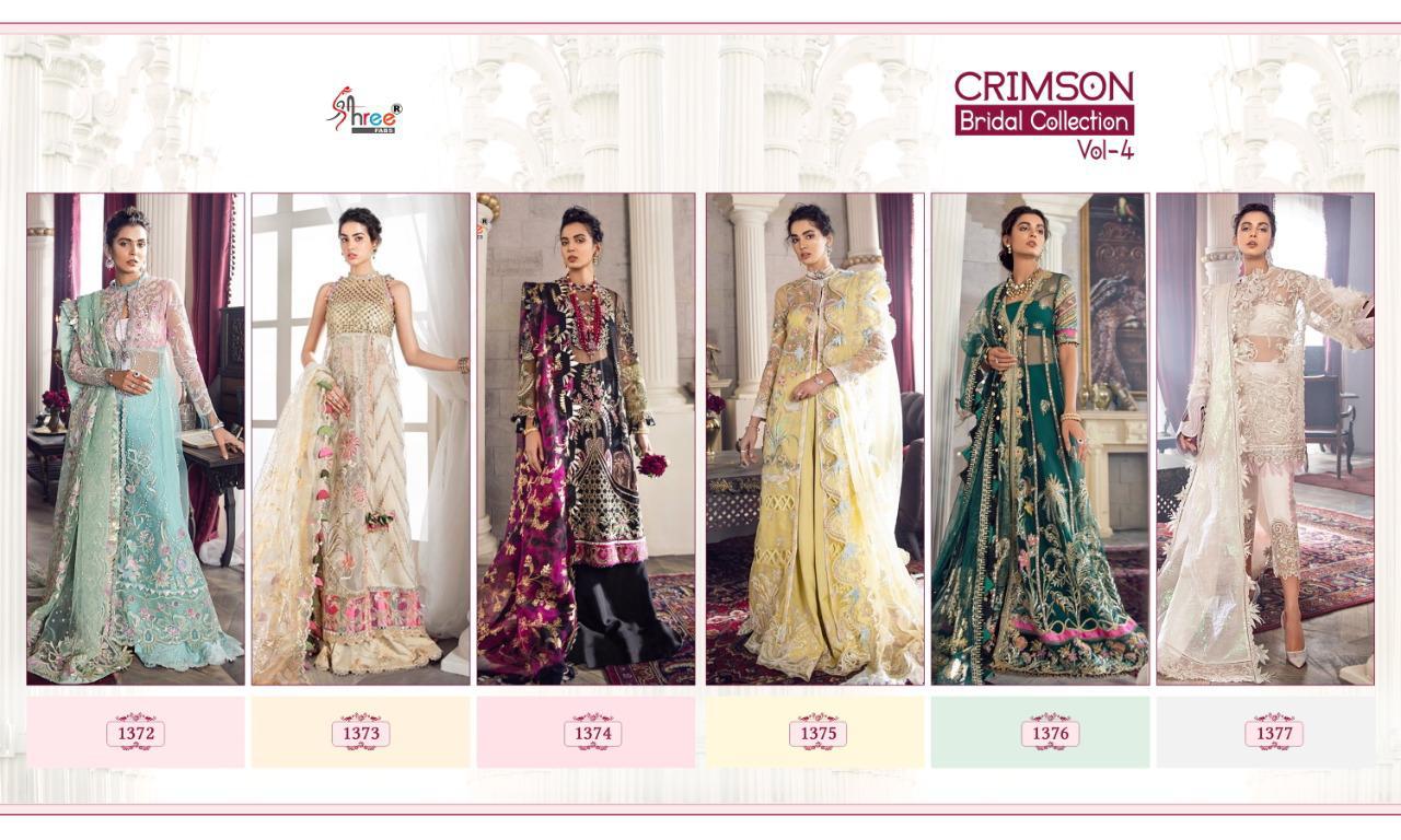 Shree  Presents Crimson Bridal Collection  Vol 4 Heavy Pakistani Suits Collection