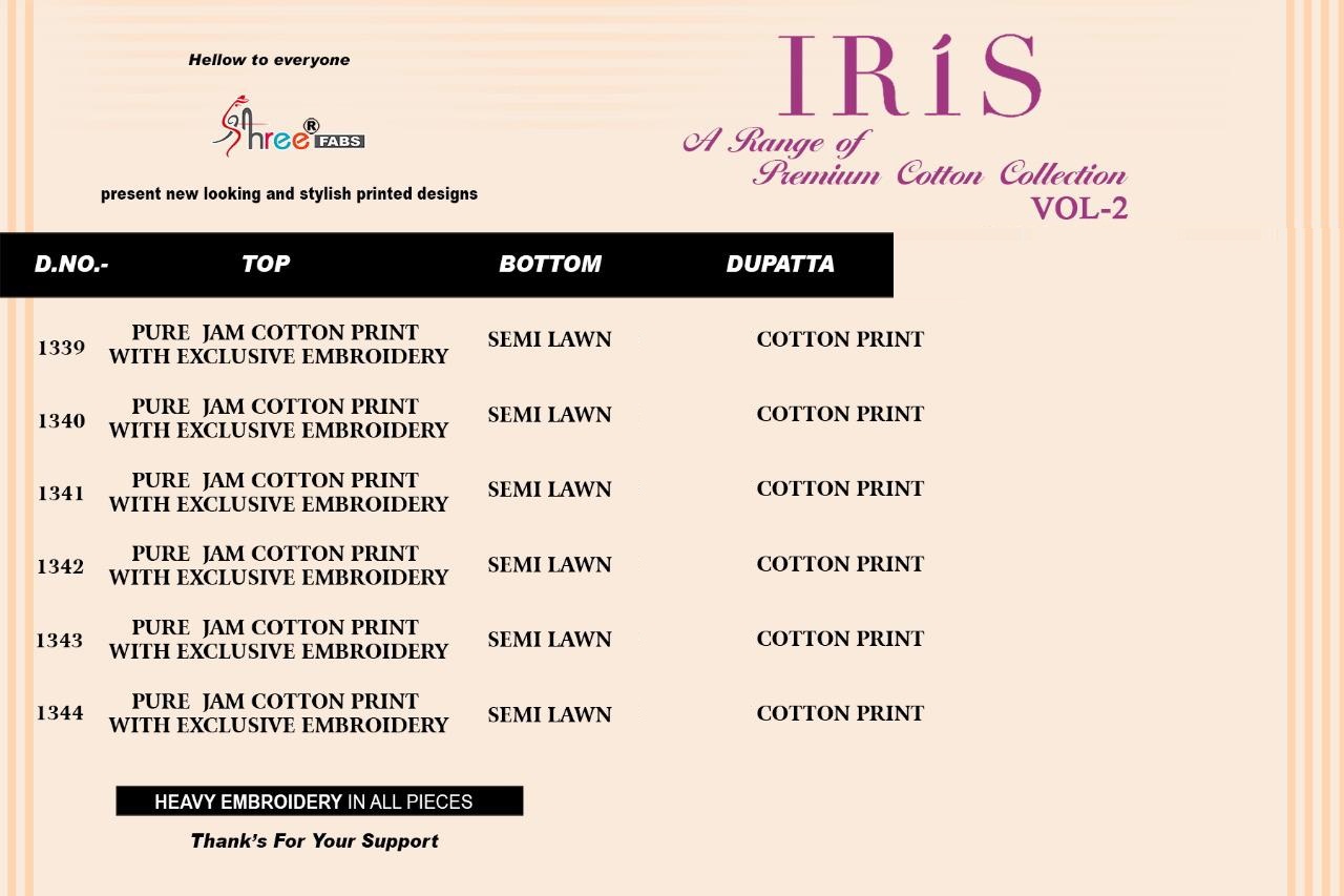 Shree Presents Iris 2 Heavy Jam Cotton Pakistan Suits Collection