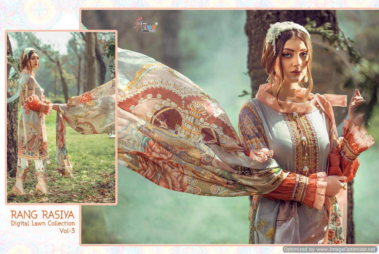 Shree  Presents Rang Rasiya Digital Lawn Collection Vol  3 Pakistani Collection
