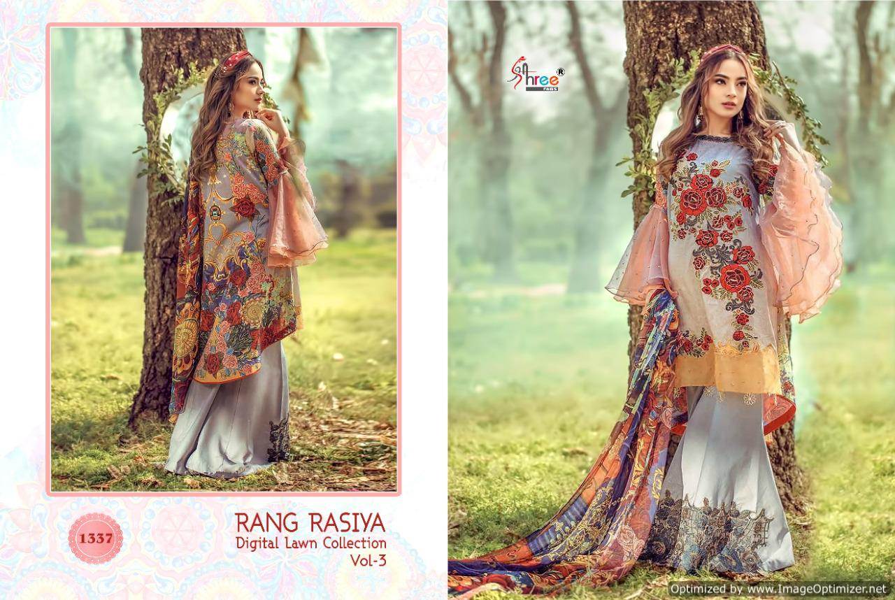 Shree  Presents Rang Rasiya Digital Lawn Collection Vol  3 Pakistani Collection