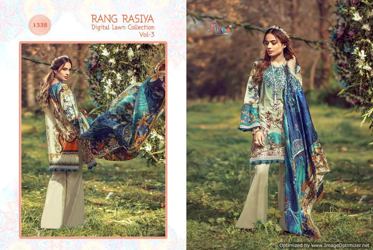 Shree  Presents Rang Rasiya Digital Lawn Collection Vol  3 Pakistani Collection