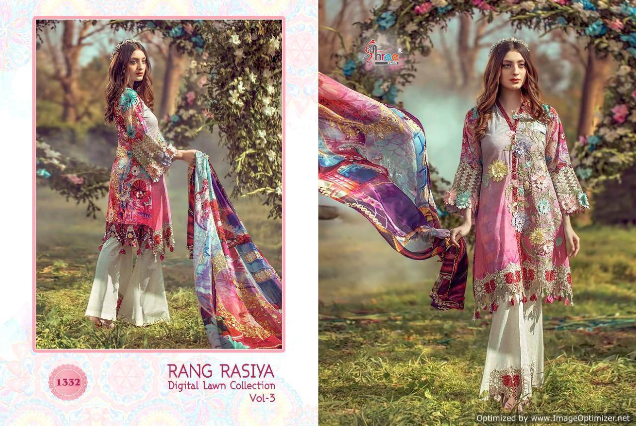 Shree  Presents Rang Rasiya Digital Lawn Collection Vol  3 Pakistani Collection