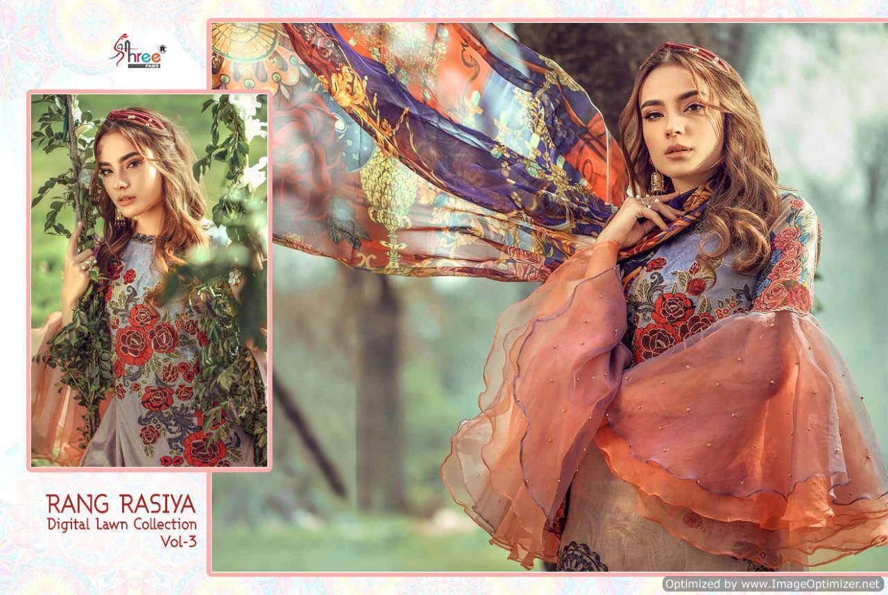 Shree  Presents Rang Rasiya Digital Lawn Collection Vol  3 Pakistani Collection