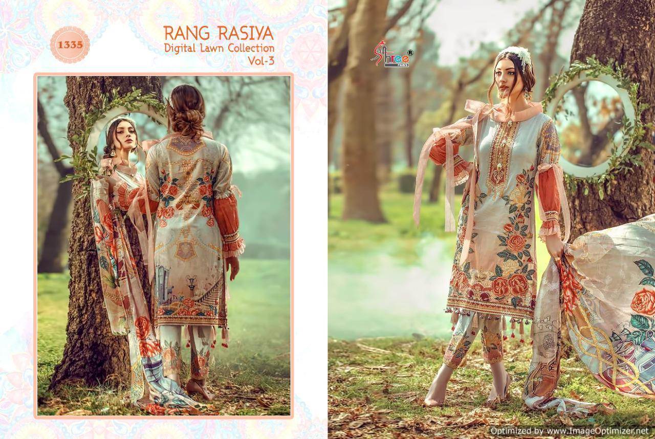Shree  Presents Rang Rasiya Digital Lawn Collection Vol  3 Pakistani Collection