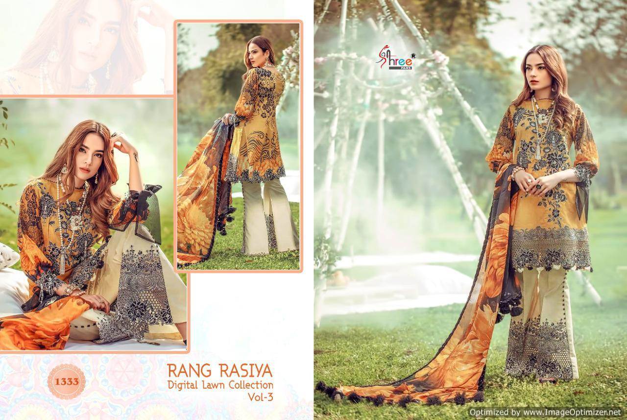 Shree  Presents Rang Rasiya Digital Lawn Collection Vol  3 Pakistani Collection