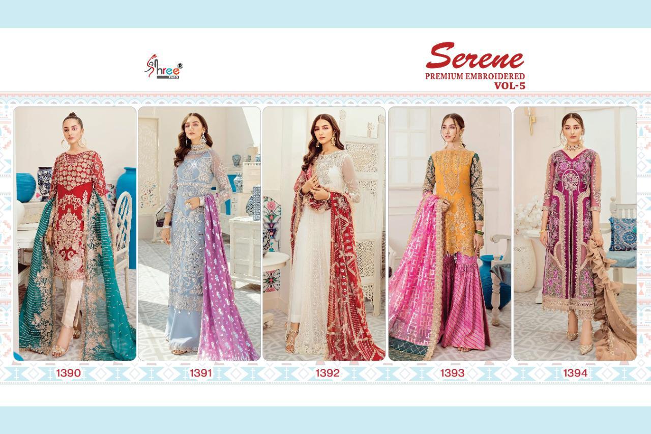 Shree  Presents Serene Premium Embroidered Vol 5 Heavy Pakistani Collection