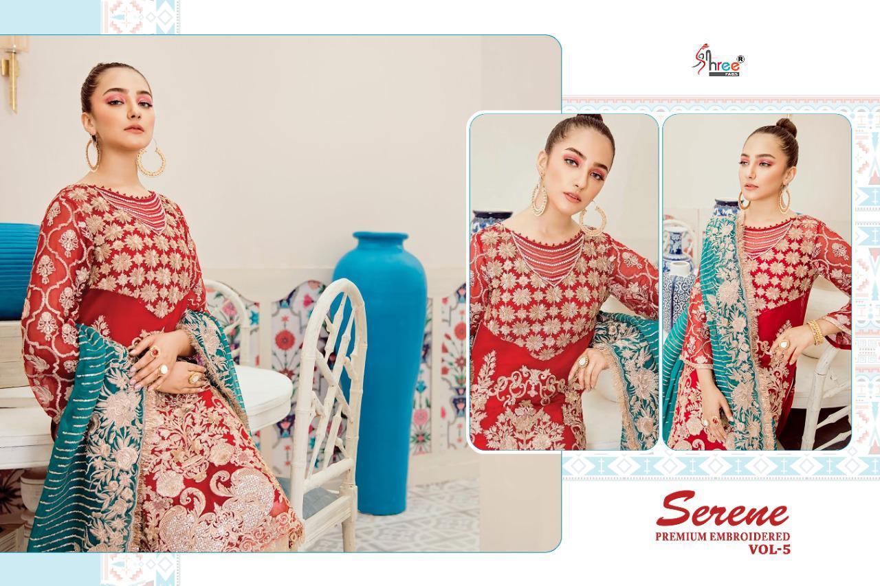 Shree  Presents Serene Premium Embroidered Vol 5 Heavy Pakistani Collection