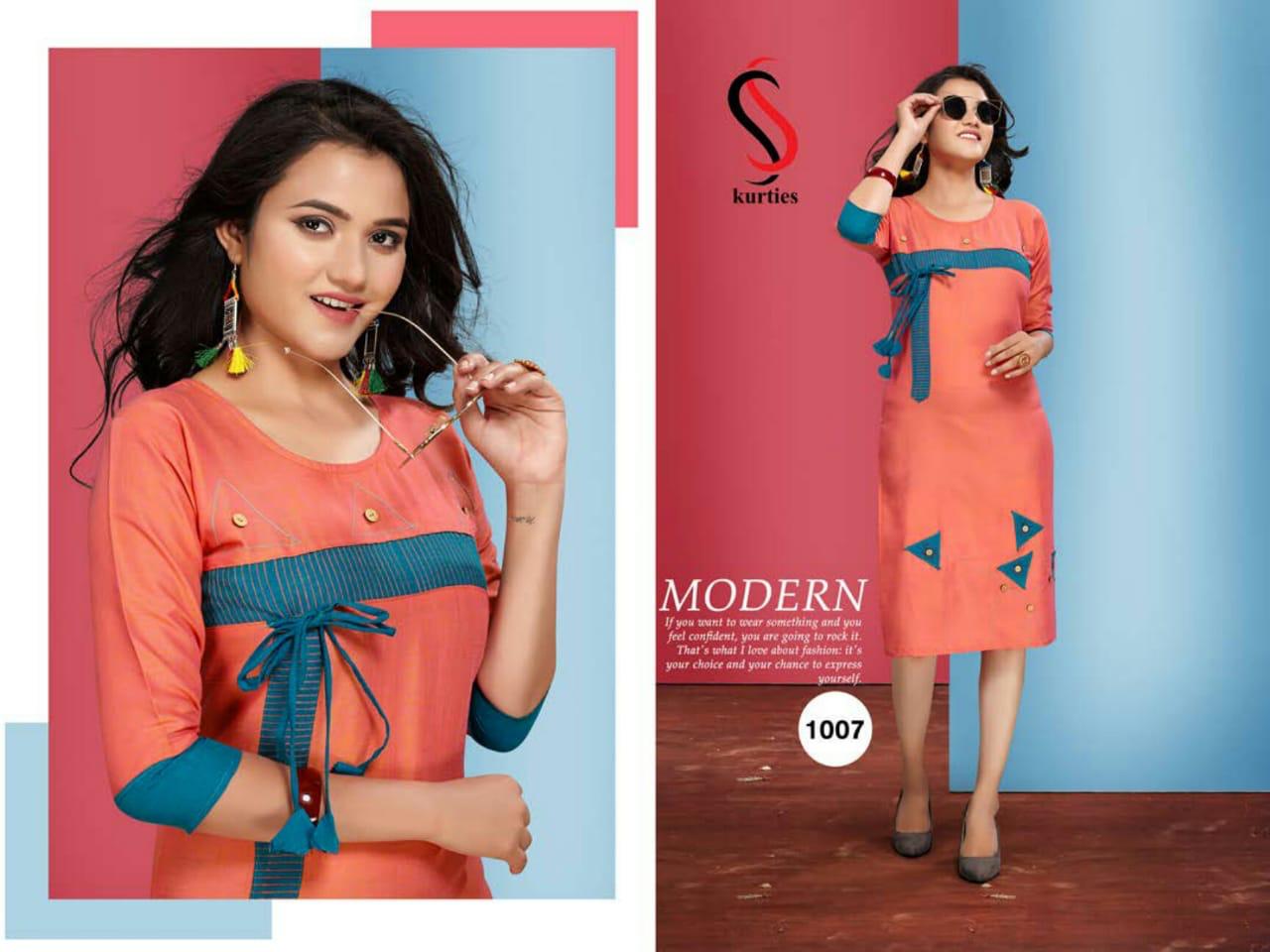 Ss Presents  Daisy  Straight Cut Short Kurtis