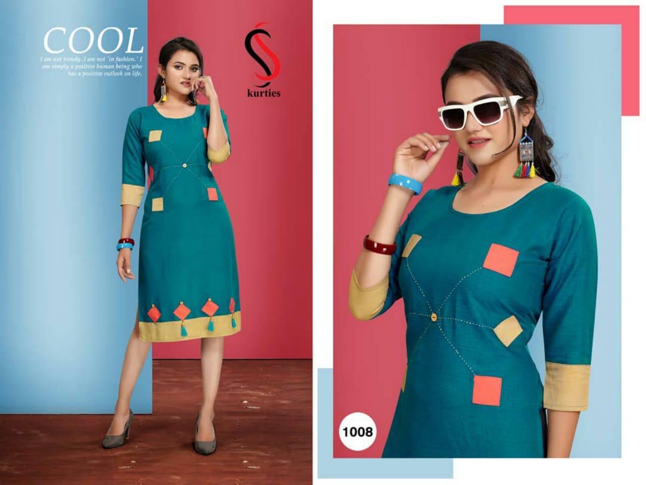 Ss Presents  Daisy  Straight Cut Short Kurtis