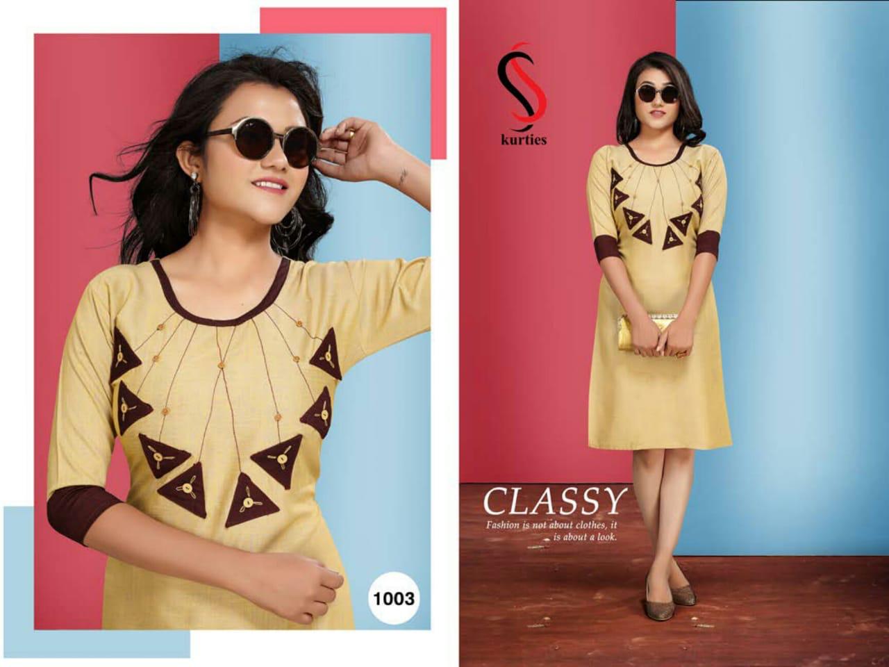 Ss Presents  Daisy  Straight Cut Short Kurtis