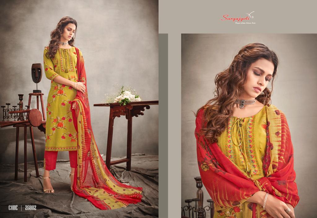 Suryajyoti Presents Naishaa Vol 26 Heavy Satin Cotton Designer Dress Material