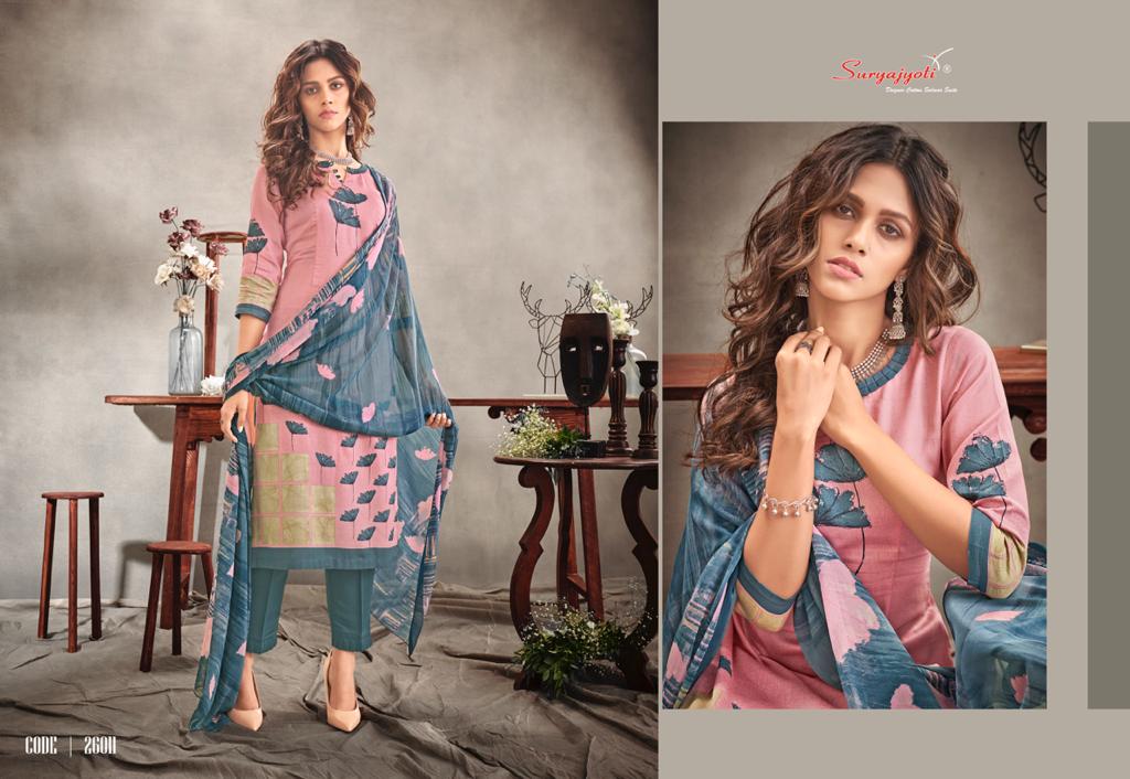 Suryajyoti Presents Naishaa Vol 26 Heavy Satin Cotton Designer Dress Material