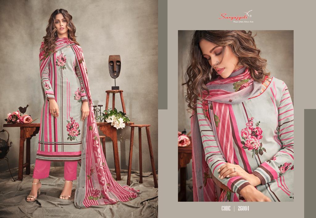 Suryajyoti Presents Naishaa Vol 26 Heavy Satin Cotton Designer Dress Material