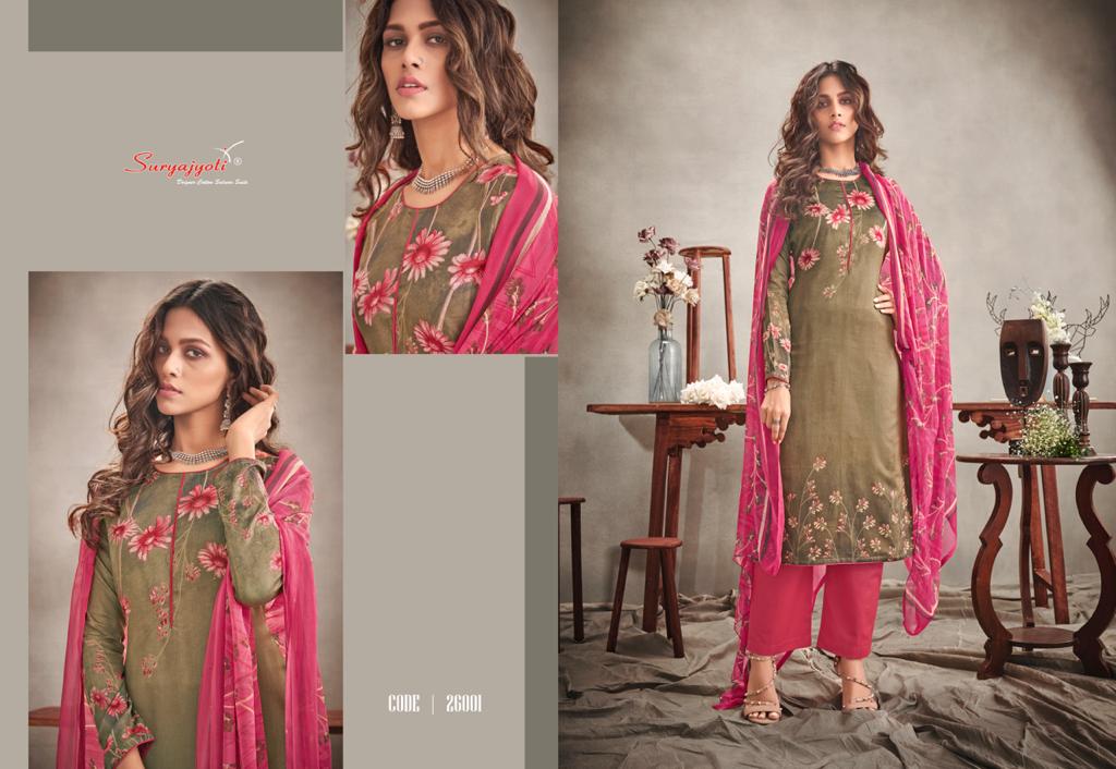 Suryajyoti Presents Naishaa Vol 26 Heavy Satin Cotton Designer Dress Material