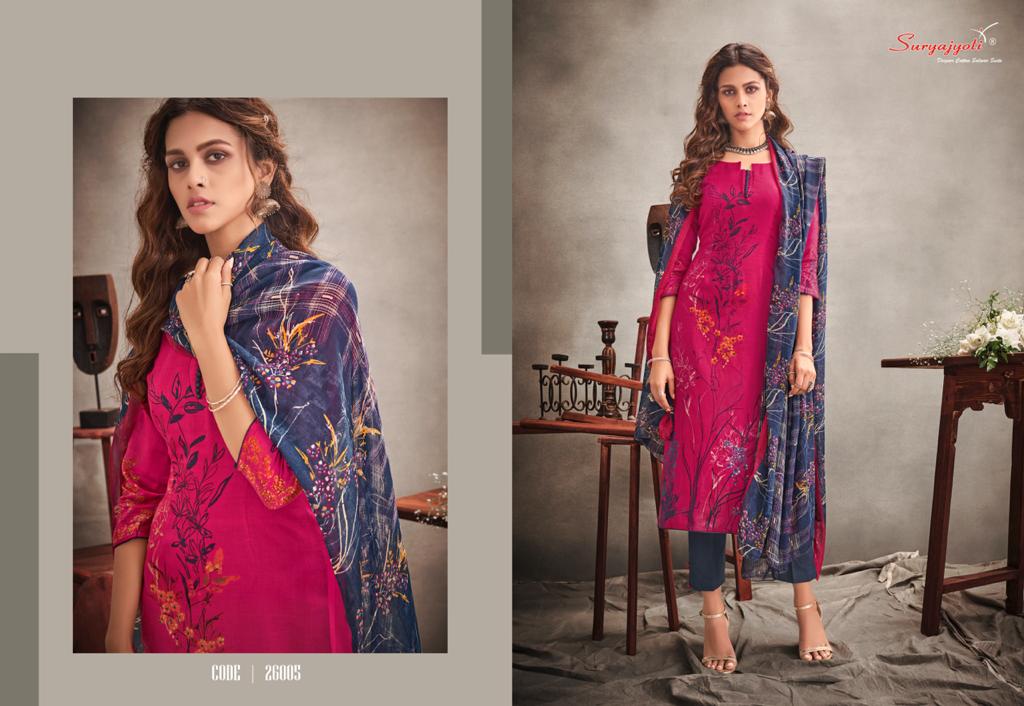 Suryajyoti Presents Naishaa Vol 26 Heavy Satin Cotton Designer Dress Material