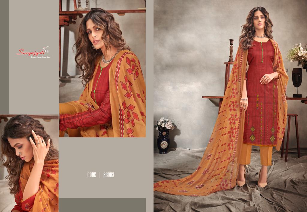 Suryajyoti Presents Naishaa Vol 26 Heavy Satin Cotton Designer Dress Material
