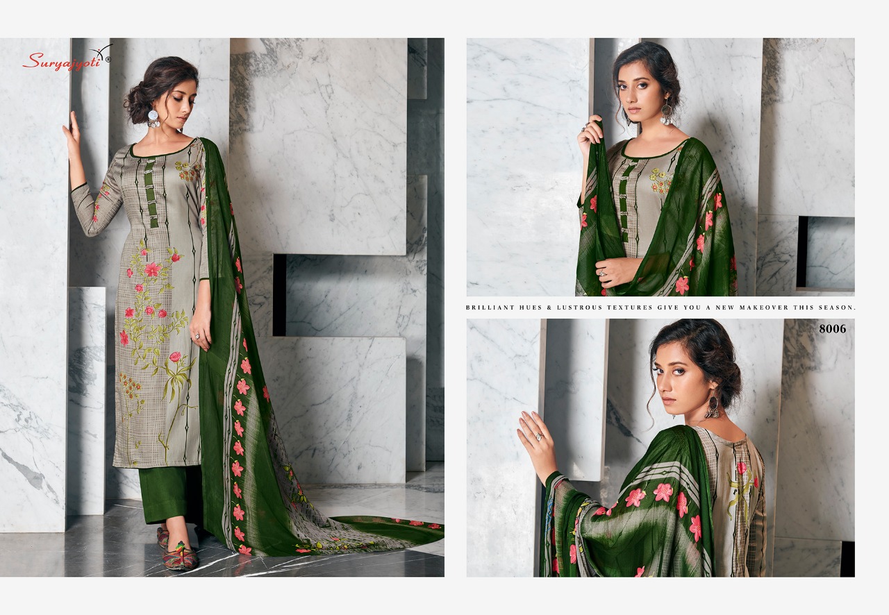 Suryajyoti presents Zaira vol 8 Designer Dress Material 8