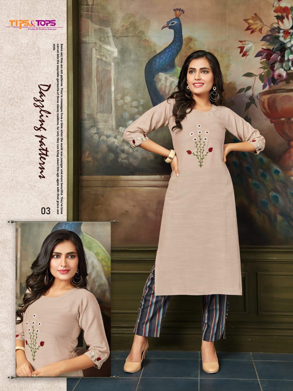 Tips&tops Presents Madina Casual Wear Heavy Cotton Kurti With Bottom