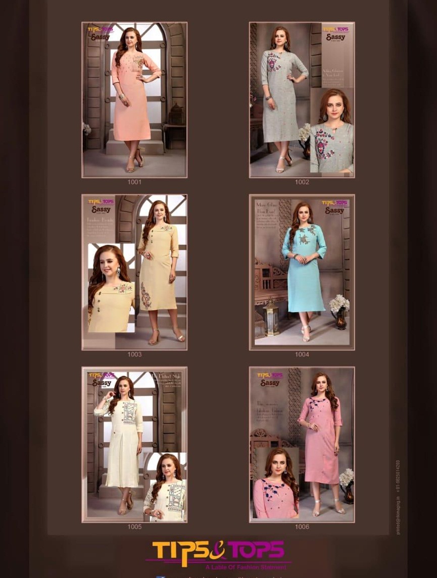 Tips&tops  Presents Sassy Casual Wear  Kurti Collection